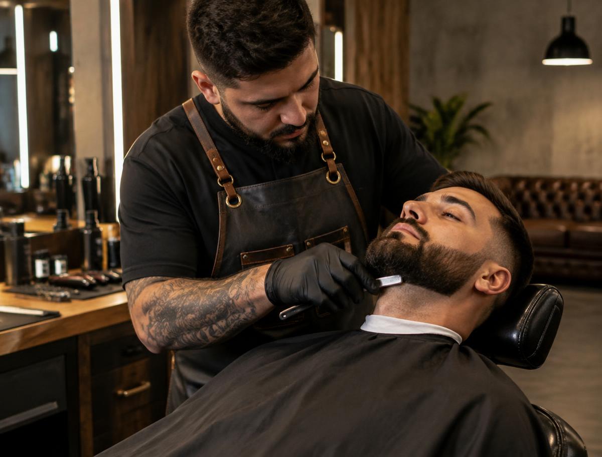 Ambiente de atendimento da Barbearia Nove